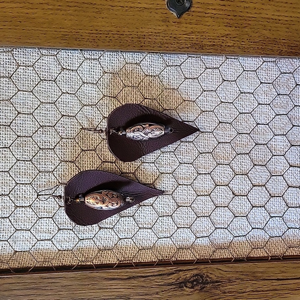Handmade Genuine Leather Earrings